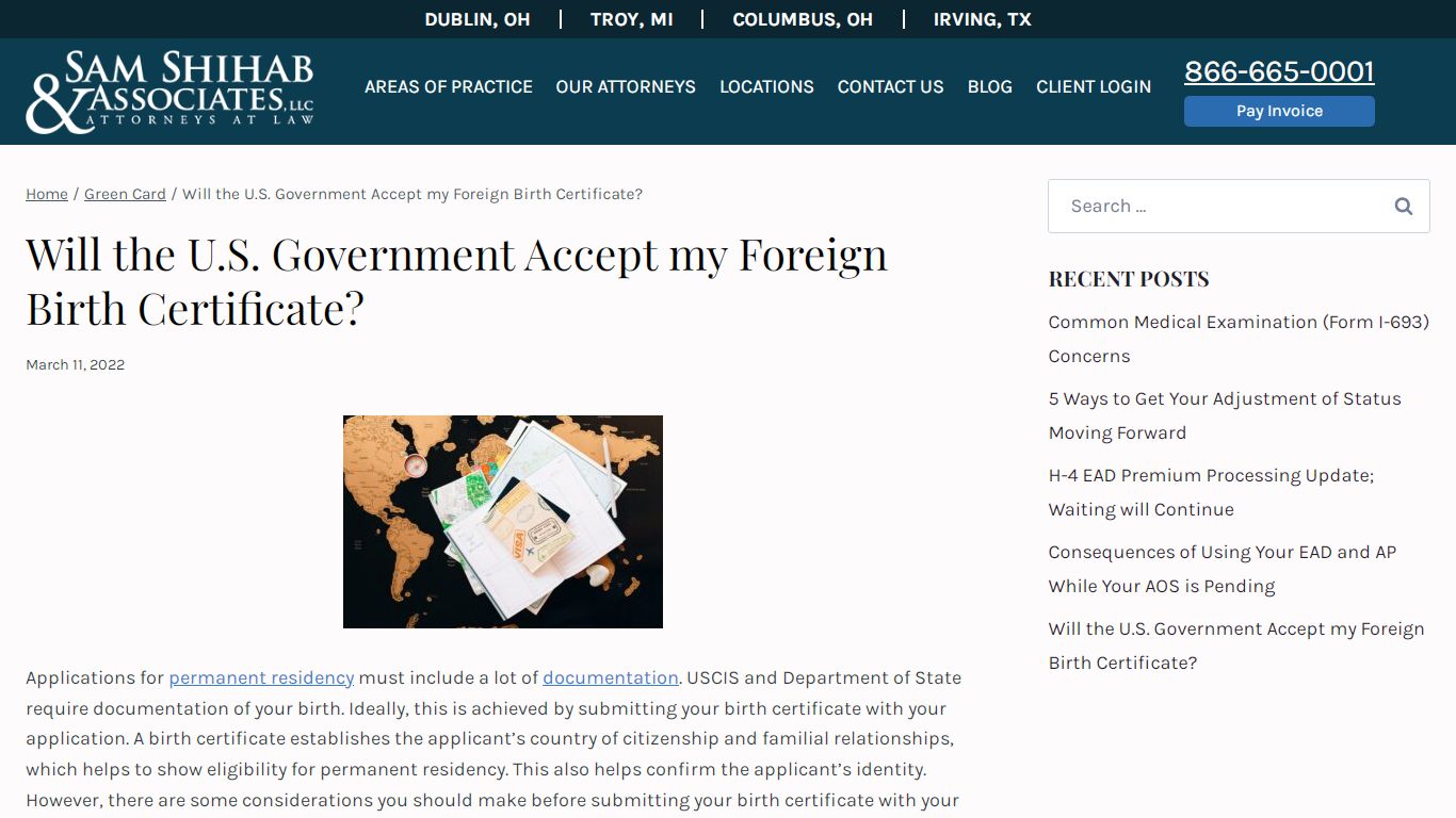 Will the U.S. Government Accept my Foreign Birth Certificate?