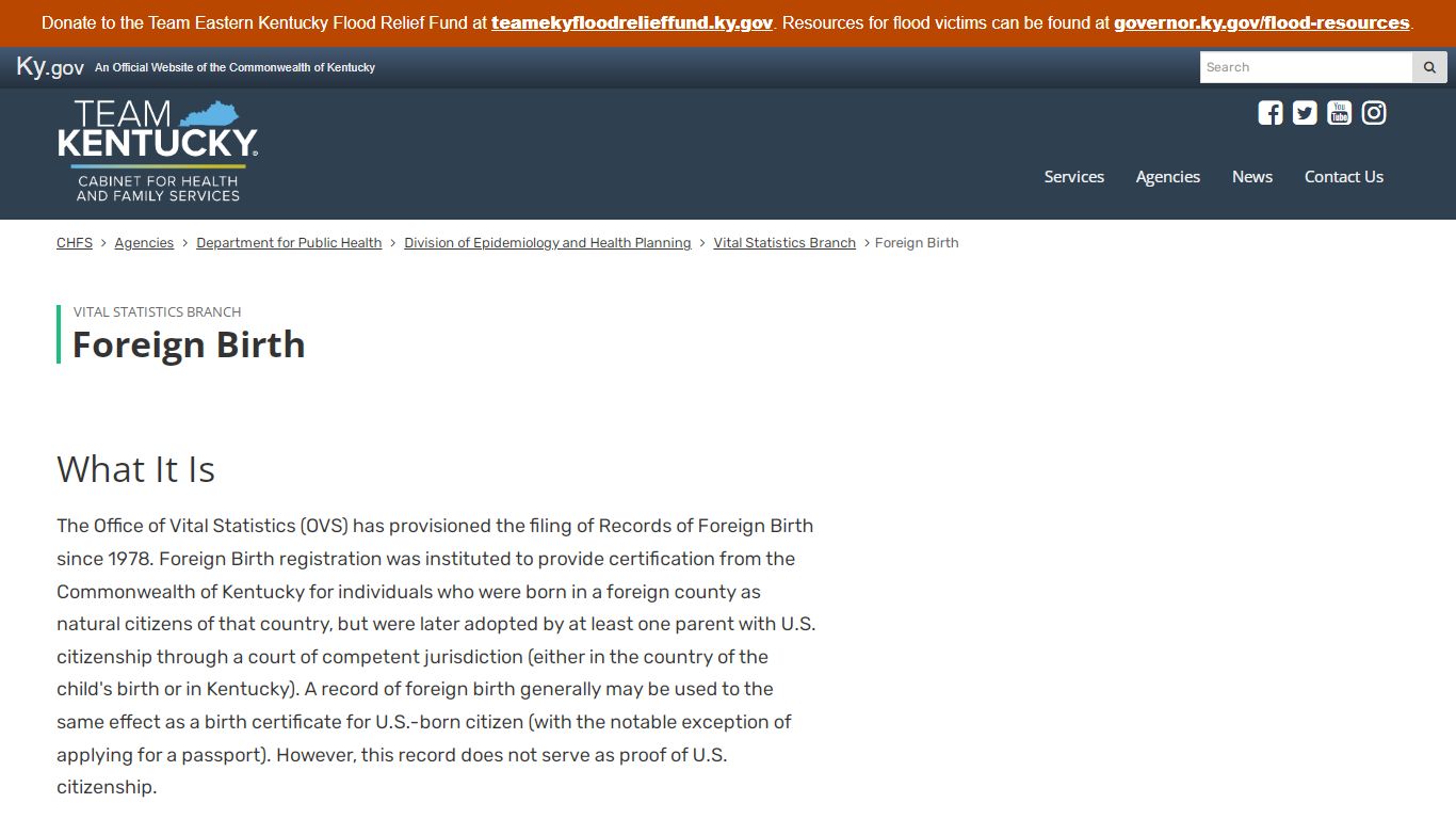 Foreign Birth - Cabinet for Health and Family Services - Kentucky